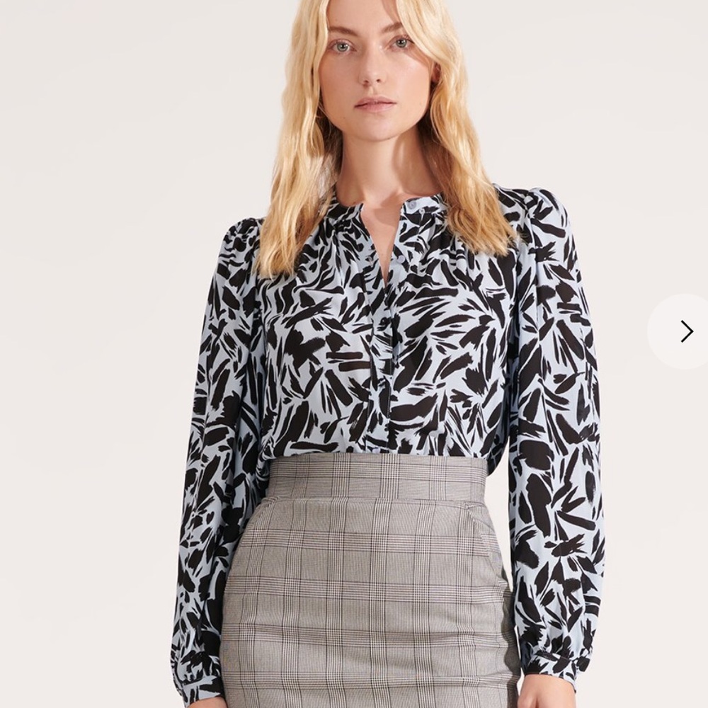 Veronica Beard Ashlynn Brushstroke Blouse-NWT-0